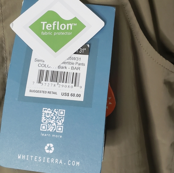 White Sierra Convertible Pants XL NWT - Picture 8 of 12